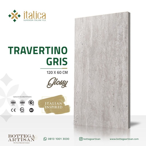 [FL-GT.IT0031] Italica Granit Travertino Gris Glossy 60X120